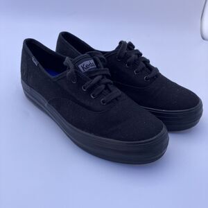 KEDS WF56551 Black/Black Women's Sneakers Size 7